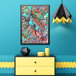 Poster Coloré Funky Faux Faux Blur 3D Waves Art Motif<br><div class="desc">Belle motif contemporaine colorée flurry vagues. Elégant, élégant et éclectique design minimalisme pour le décorateur artistique, décorateur artistique, branché populaire, style d'art rétro vintage ou abstrait amateur de motifs géométriques numériques. Associez ce design à vos couleurs de décoration intérieure et décorez votre mur avec quelque chose d'unique et exclusif sur...</div>