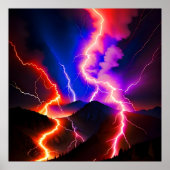 Poster Coloré Lightning Mountain One (Devant)