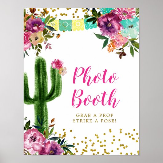 Poster Coloré mexicain Taco à propos d'amour Photo Booth (Devant)