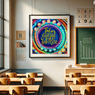 Poster coloré moderne bon ami Inspirivity