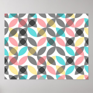 Poster Coloré, moderne, gai circulaire géométrique