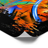 Poster coloré personnalisé Peinture Strat Guitare  (Coin)