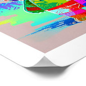 Poster Coloré pop art abstrait mignon chat (Coin)