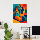 Poster coloré Pop Art Sphinx (Bureau à domicile)