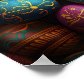 Poster Coloré pysanky ukrainien oeufs de Pâques (Coin)