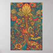 Poster Coloré Retro les années 70 Psychedelic AI Art (Devant)