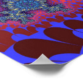 Poster Coloré rose et bleu clair fractal (Coin)