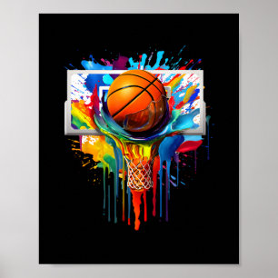 Poster Coloré Sketll Tie Dye Éclaboussure de Couleur Cerc