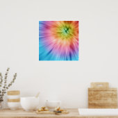 Poster Coloré Starburst Tie Dye (Cuisine)