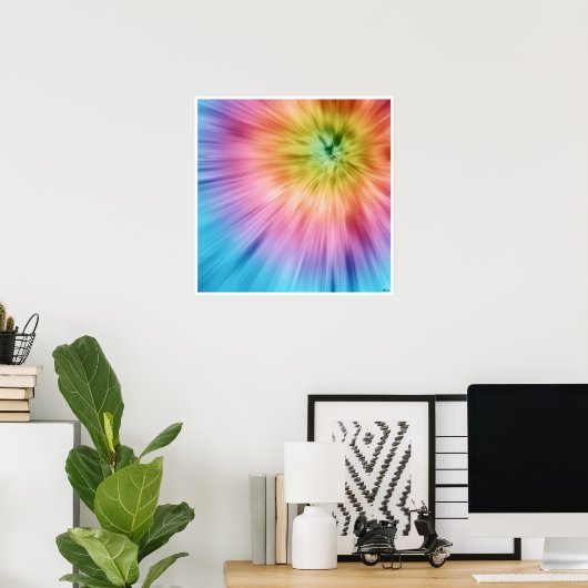 Poster Coloré Starburst Tie Dye (Bureau à domicile)