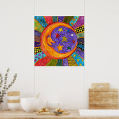 Poster coloré Sun, Moon et Stars 24" x 24" (Cuisine)