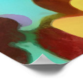 Poster Coloré Super seventies Floral Abstrait (Coin)