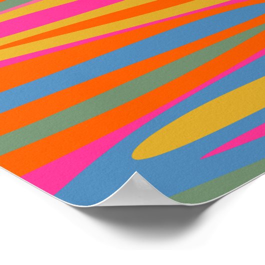 Poster Coloré Terzo rayures Motif Abstrait lumineux (Coin)