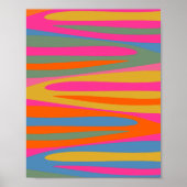 Poster Coloré Terzo rayures Motif Abstrait lumineux (Devant)