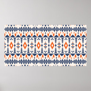 Poster Coloré tribal ethnique sans couture motif