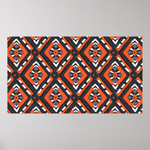 Poster Coloré tribal ethnique sans couture motif