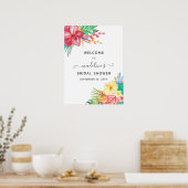 Poster Coloré Tropical Floral Fête des mariées Accueil (Cuisine)