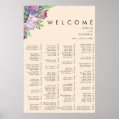 Poster Coloré Tropical Peach Alphabetical Seating chart (Devant)