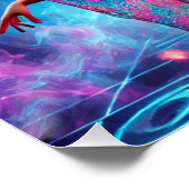 Poster Coloré Vibrant Cosmic Dancing Déesse (Coin)
