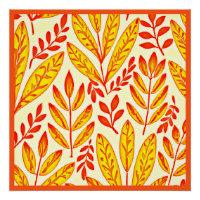 Coloré Vibrant Foliage Mosaïque Feuille Motif