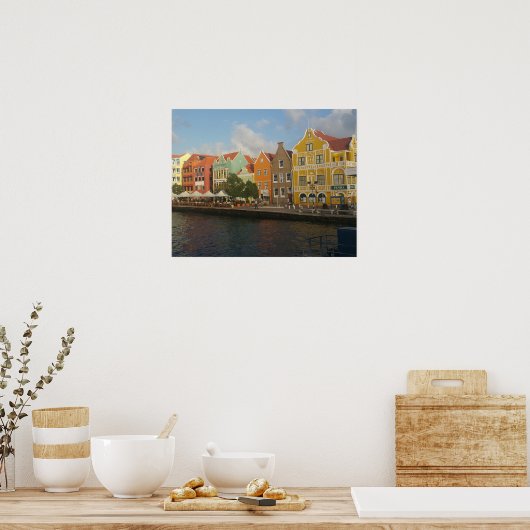 Poster coloré Willemstad Curacao (Cuisine)