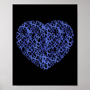 Poster Colorectal Colon Sensibilisation au cancer Bleu Ru