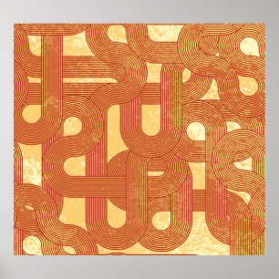 Poster Colorée Géométrique Vintage Abstrait.