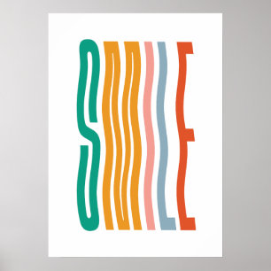 Poster Colorée phrase de sourire chambre des enfants