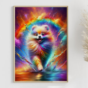 Poster Colorée Poméranie Arc-en-ciel Art personnalisé