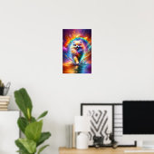 Poster Colorée Poméranie Arc-en-ciel Art personnalisé (Bureau à domicile)