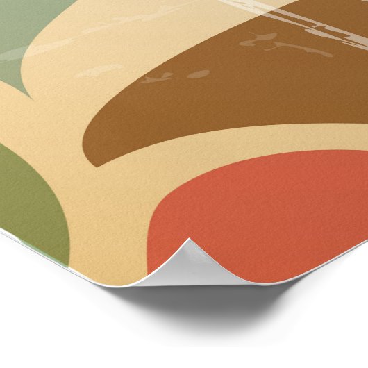 Poster Colorés : Motif rétro Abstrait. (Coin)