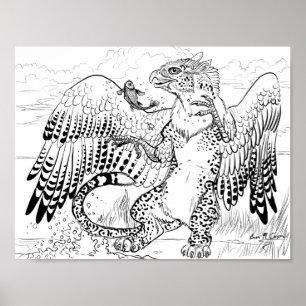 Poster Colorez votre propre pêche Leopard Griffin