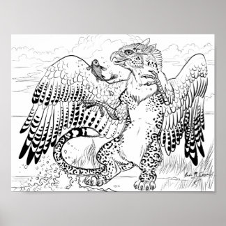 Poster Colorez votre propre pêche Leopard Griffin