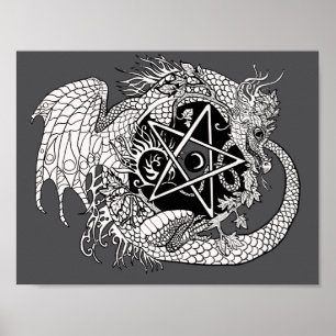 Poster Colorez votre propre Pentacle Dragon