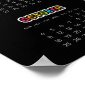 Poster Colorful 2025 Calendrier noir (Coin)