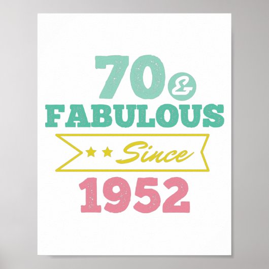Poster colorful 70 and fabulous since 1952 (Devant)
