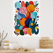 Poster Colorful Abstract Felt Floral Boho Nursery (Cuisine)