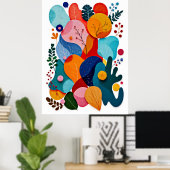 Poster Colorful Abstract Felt Floral Boho Nursery (Bureau à domicile)