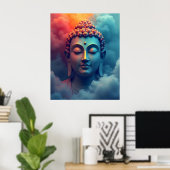 Poster Colorful Abstract Surreal Art | Serene Buddha (Bureau à domicile)