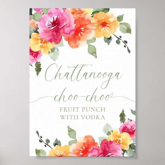 Poster Colorful bright floral fruit punch (Devant)