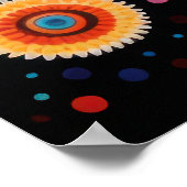 Poster Colorful Bright Psychedelic BOHO Abstrait (Coin)