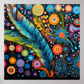 Poster Colorful Bright Psychedelic BOHO Abstrait (Devant)