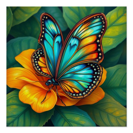 Poster colorful butterfly art (Devant)