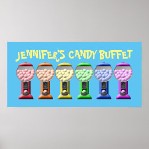 Poster Colorful Candy Buffet Sign