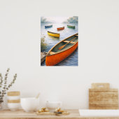 Poster Colorful Canoes (Cuisine)