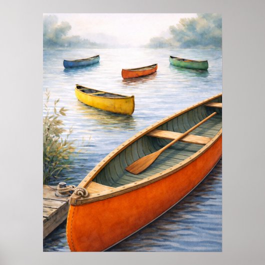 Poster Colorful Canoes (Devant)
