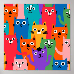 Poster Colorful cats