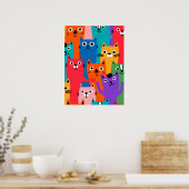 Poster Colorful cats (Cuisine)