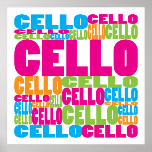 Poster Colorful Cello