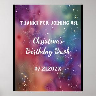 Poster Colorful Cosmic Watercolor Custom
